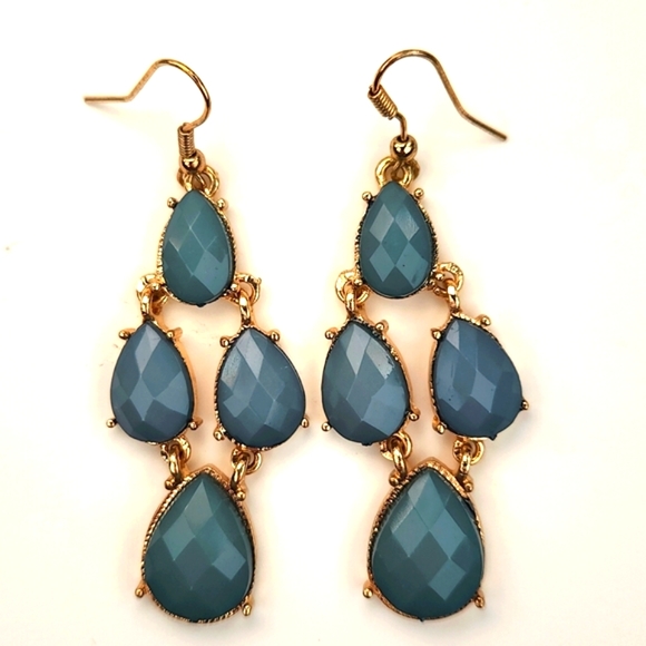 Faux Jade Dangle Earrings - Picture 6 of 9